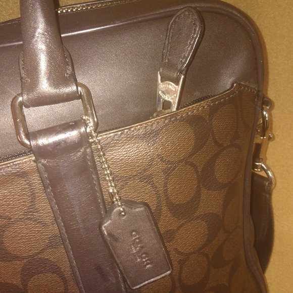 ❤️COACH Perry Slim Laptop Briefcase Bag + Shoulder Strap and Dustbag - Picture 2 of 8
